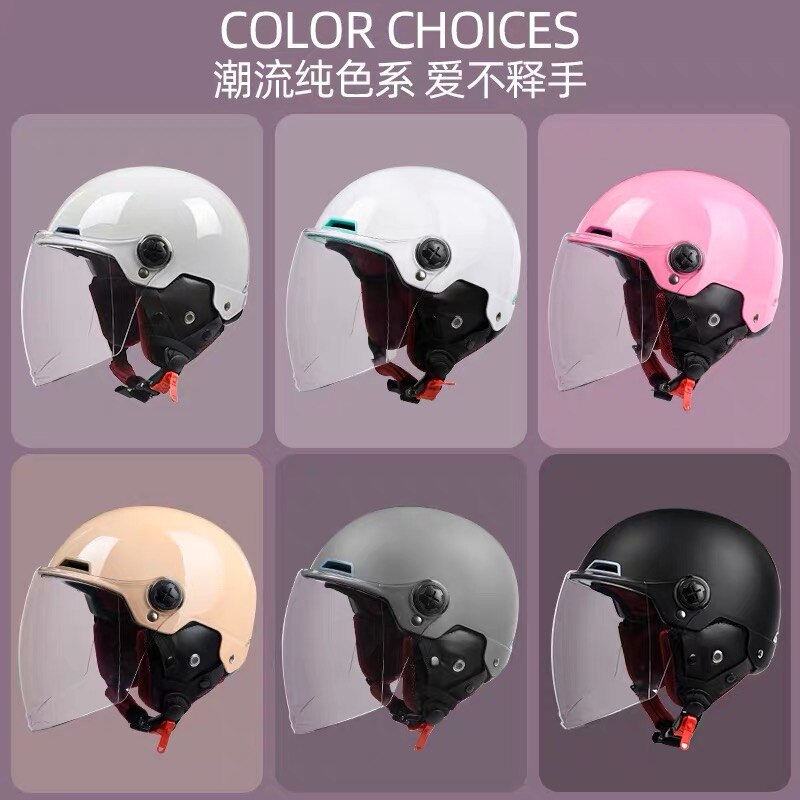 YEMA-medio casco de motocicleta Vintage para hombre y mujer, protector de seguridad para Moto eléctrica y ciclismo