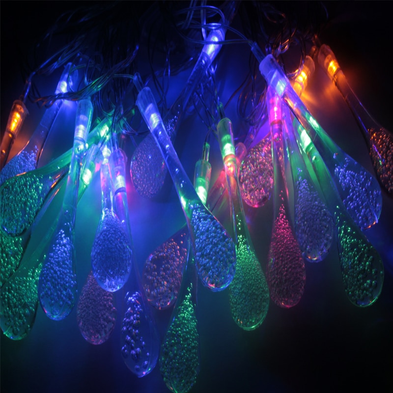 5 M 20 LED Raindrop led-kerstverlichting MultiColor Outdoor Lichtslingers voor Buiten Tuin Patio Party Kerst MultiColor
