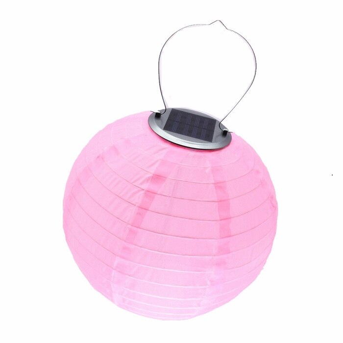 Luces de hadas solares de jardín para exteriores, linternas LED para festivales, lámpara colgante China para celebraciones, iluminación de paisaje impermeable en 7 colores: Pink