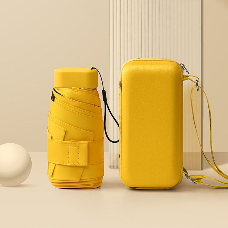 Flat Fold Mini Umbrella Women Pocket Summer Sun Umbrella for Women Small Cute Umbrellas for Girls with Storage Bag