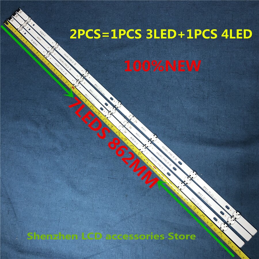 6Pieces/lot Led backlight strip 7 lamp for 43LH5100 LC430DUY (SH)(A3) 43LJ594V 43UJ651V 43LH51_FHD_A type HC430DUN-SLVX1-511X