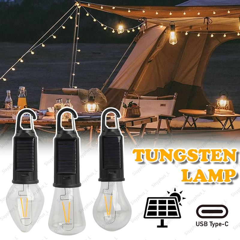 Luz LED Solar portátil para acampar, linterna recargable por USB para exteriores, senderismo, pesca, corte de energía de emergencia, uso de luz de Camping