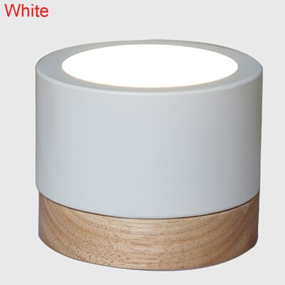 Bois 5 w led downlight plafond lampe en bois spot Spots lampes Luminaires vivant Vers Le Bas lumières Nordique Fer pour allée: WHITE