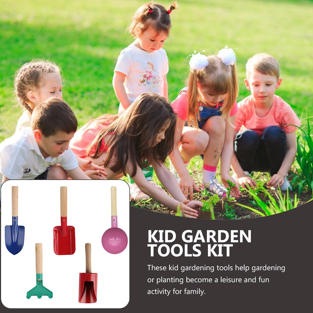 1 Set Kids Gardening Tools Kids Garden Tools Shovel Wooden Handle Kid Garden Tool