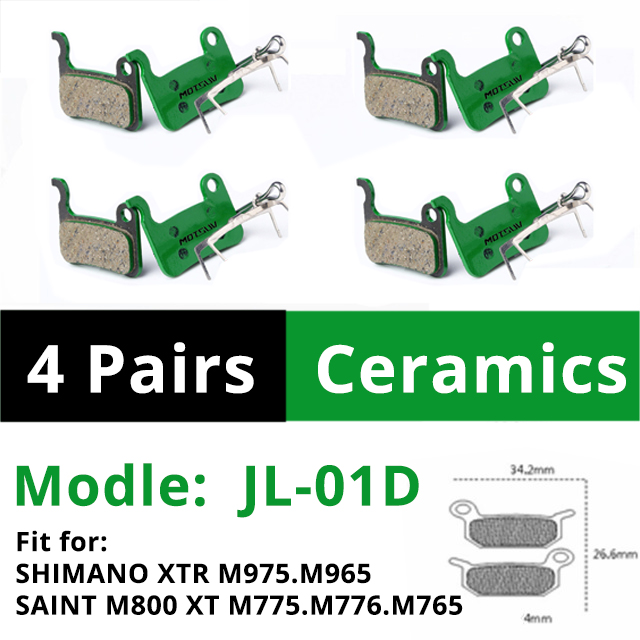 2 pares de MOTSUV de pastillas de freno para bicicletas MTB pastilla de freno de bicicleta SRAM AVID SHIMANO M315 M355 M365 M395 M445 M447 MT200 M525: 01D 2 Pairs Ceramics