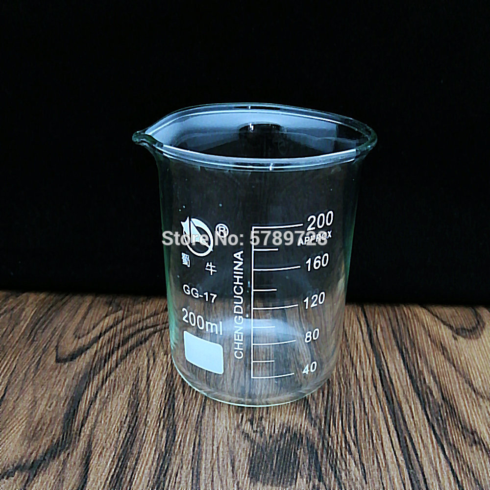 1 st kapacitet 25ml-200ml lågformsbägare kemi laboratorieborosilikatglas transparent bägare