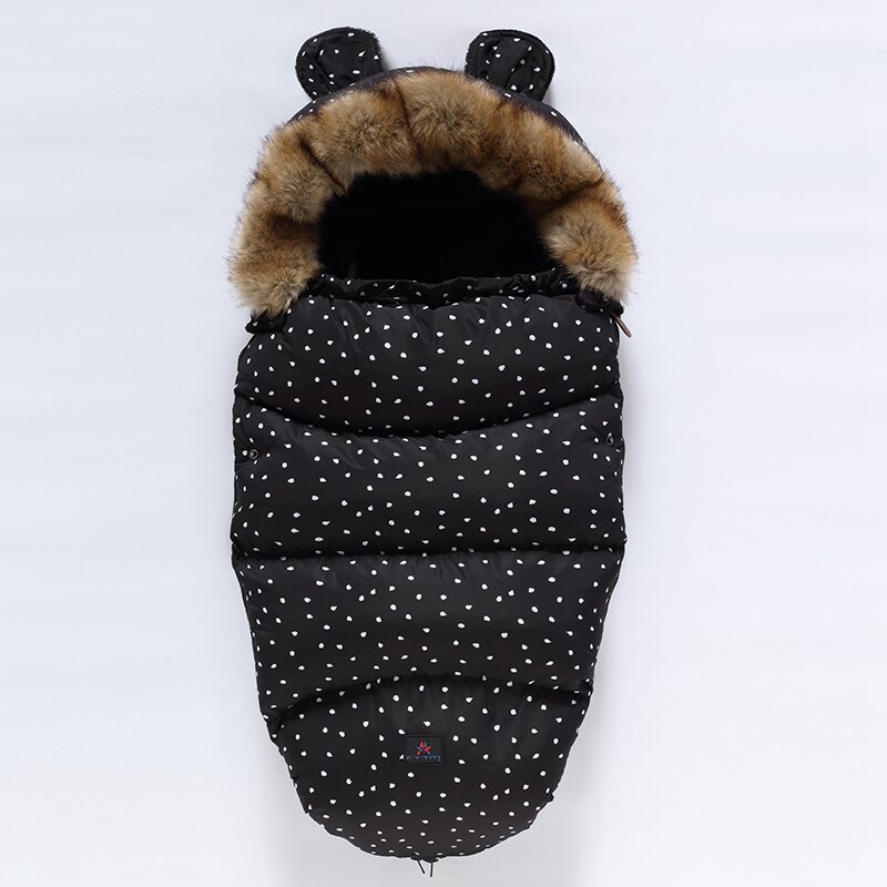 Envelop In Een Kinderwagen Baby Slaapzak Winter Sokken Slaap Zak Winddicht Warm Sleepsack Baby Voetenzak Voor Wandelwagen: black white raindrop