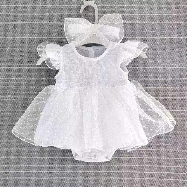 Neue Geboren Baby Mädchen Kleider Baby Taufe Kleid Taufe Prinzessin Weiß Gelb Neugeborenen Kleid Baby Mädchen Kleider 3 6 monate: Weiß Kleid / 3M