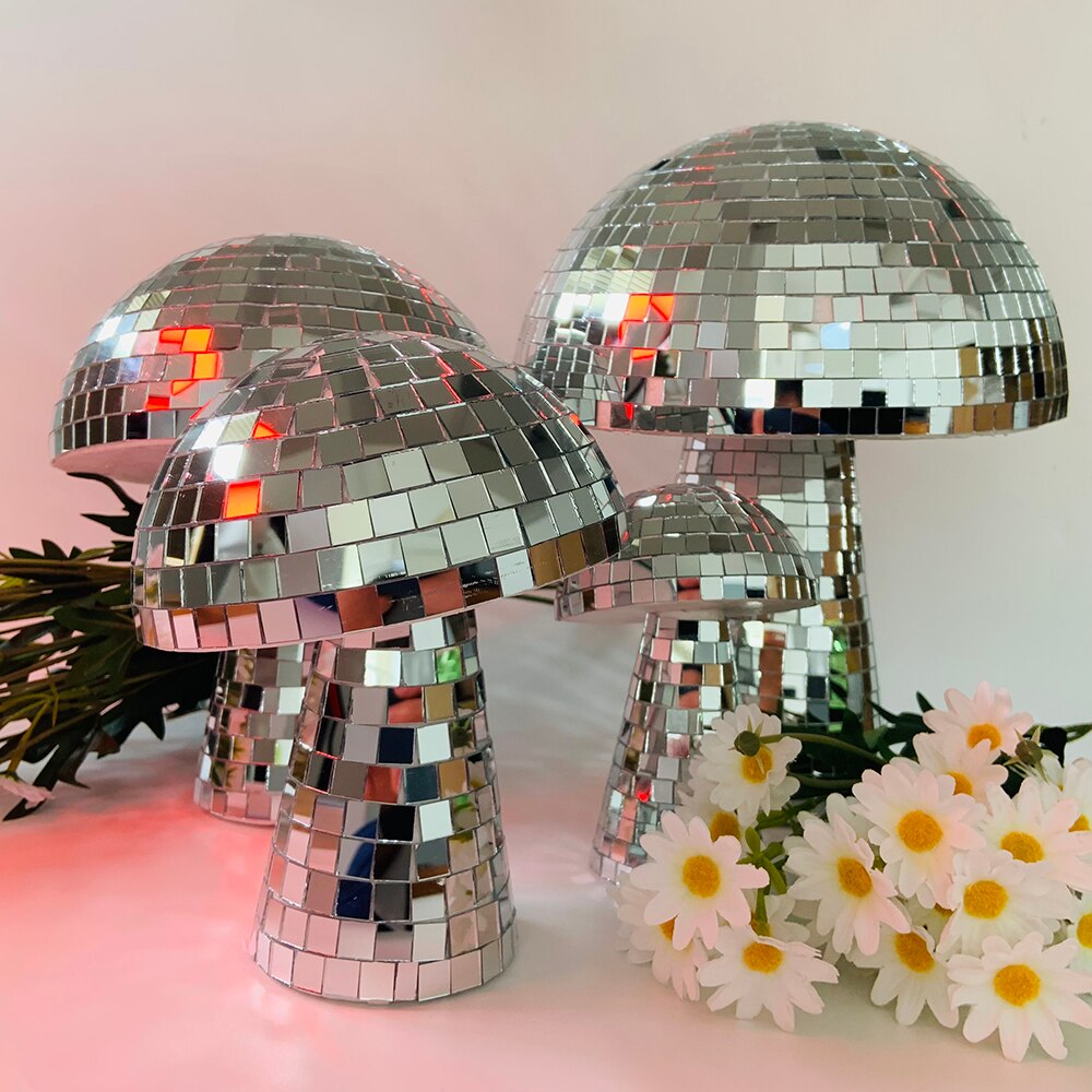 Disco Champignon Boule Champignon Rétro Boule Disco Mur Fenêtre Décoration De Bureau Enterrement De Vie De Jeune Fille, Fête D&#39;anniversaire, Douche Nuptiale