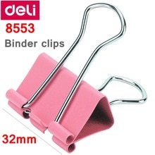 24 Stks/doos Deli 8553 Bindmiddelenklemmen 1-1/4 "(32Mm) Kleur Clips Papieren Documenten Clips