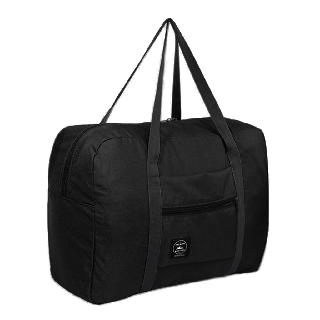 Bolsa de viaje de gran capacidad para hombre y mujer, bolso de viaje, de poliéster negro, a la: E