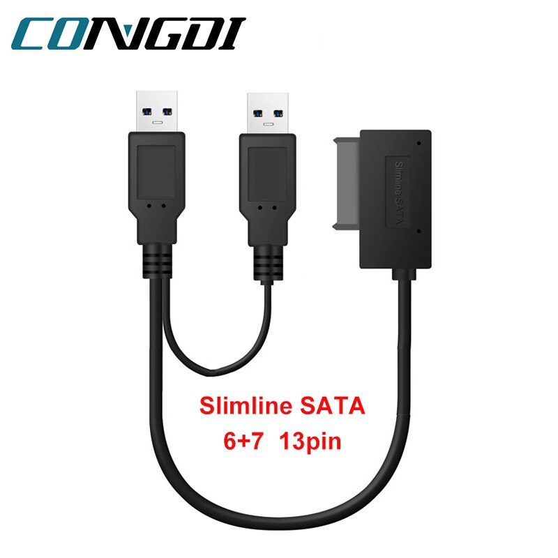 Sata Naar Usb 3.0/2.0 Sata Ii 7 + 6 Kabel 13Pin Adapter Converter Kabel Voor Notebook Cd/dvd Rom Slimline Drive Sata Ii Kabel