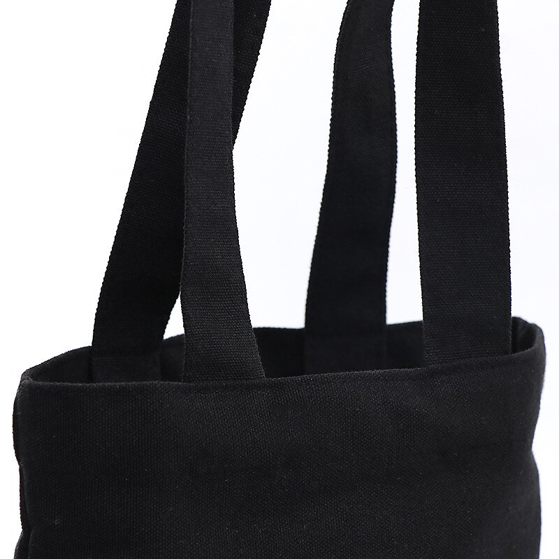 XINGMING solid balack reusable shopping bags women men tote canvas bag eco cloth bags Multiple sizes