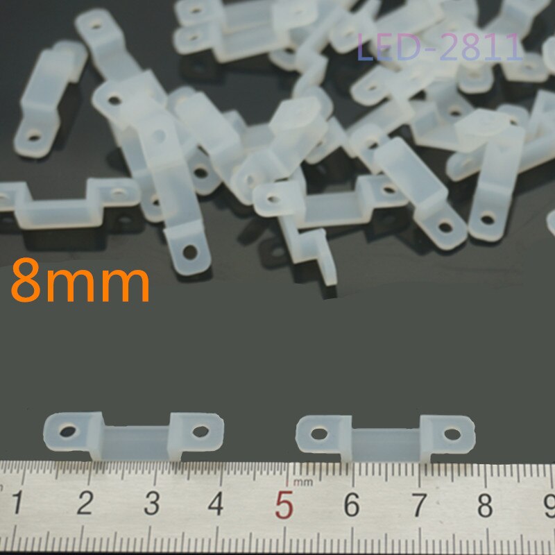 50-1000 Stuks Led Silicon Clip 8Mm/10Mm/12Mm Led Connectors Voor 3528 5050 WS2811 Rgbw Rgb 5050 Led Strip Licht