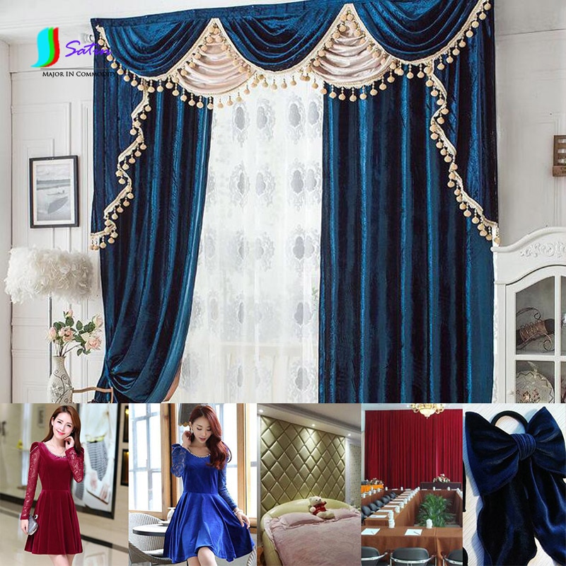 Rideau occultant de 19 couleurs, vêtements, tissu de velours doré, fond de décoration bricolage-même, de 2 mètres S0089L,