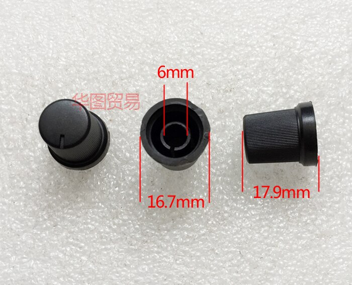 10 stücke schwarz Potentiometer Encoder blume welle knopf kappe/Audio- volumen schalter kunststoff knopf kappe/hohe 18*17mm