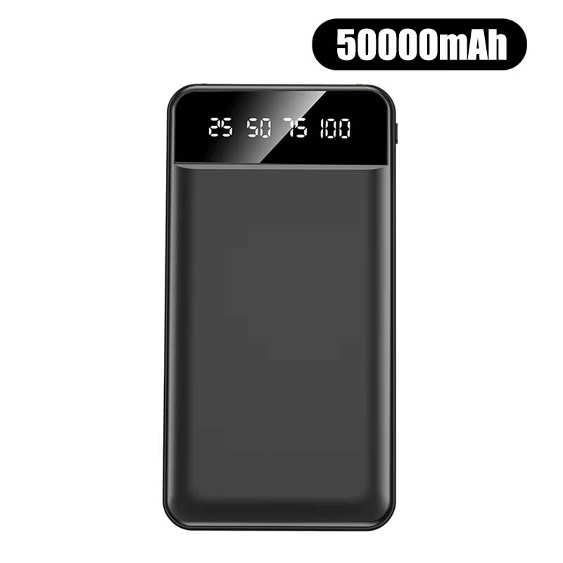 50000 mAh Power Bank Dubbele USB-uitgang Snel opladen Led-display Externe batterij 5 v / 2a Verwarmingsjas Lichtgewicht batterij: Bruin