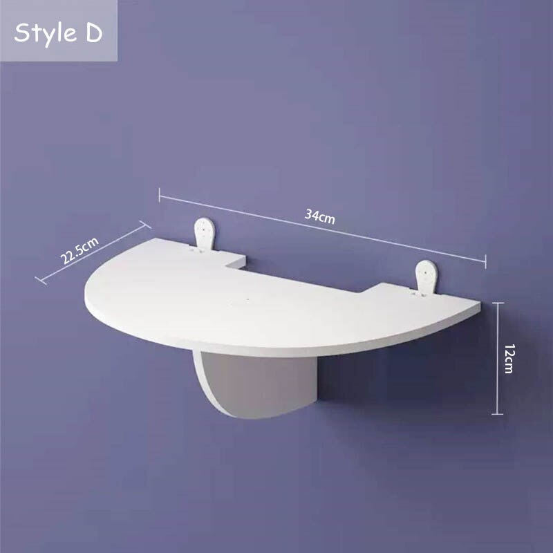 1PC Wifi Projector Router Shelf Storage Boxes Cable Power Plus Wire Bracket Box Wood-Plastic Wall Shelves Hanging DIY Home Decor: Semicircle