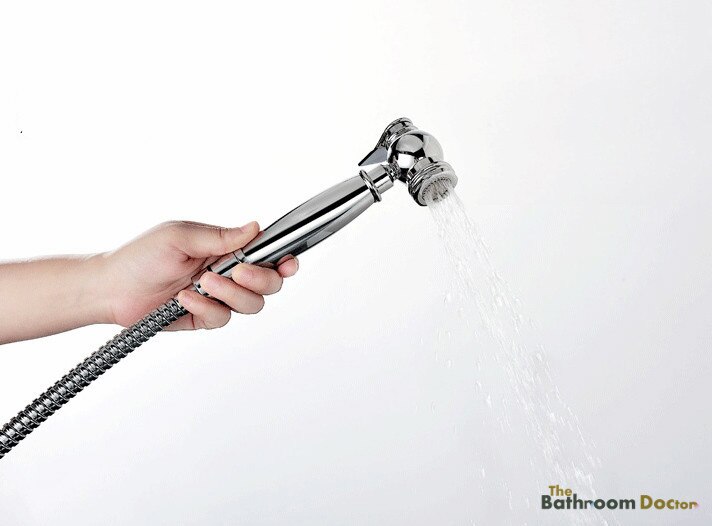Shattaf douche kit krom jord messing håndholdt bidet spray + holder  + 1.2m slange 02-087