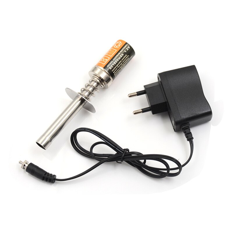 Rc nitro ac oplader til gas nitro motor power 1.2 v 1800 mah genopladeligt gløderør starter tænder