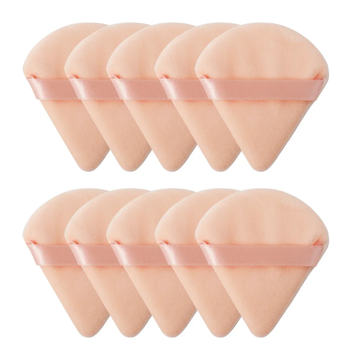 10/20Pcs Triangle Velvet Powder Puff Pizza Flours Mini Face Makeup Sponge Cosmetics Washable Lightweight Makeup Tool: Red