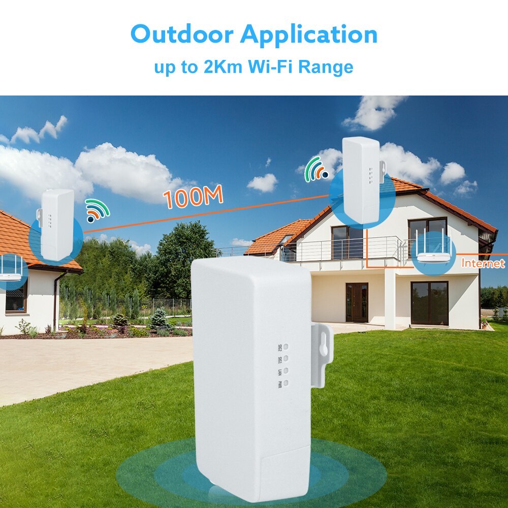 Outdoor 1-2Km Lange Afstand 300-450Mbps 2.4G/5.8G Draadloze Router Draadloze Brug/Wifi Repeater/Wifi Signaal Versterker