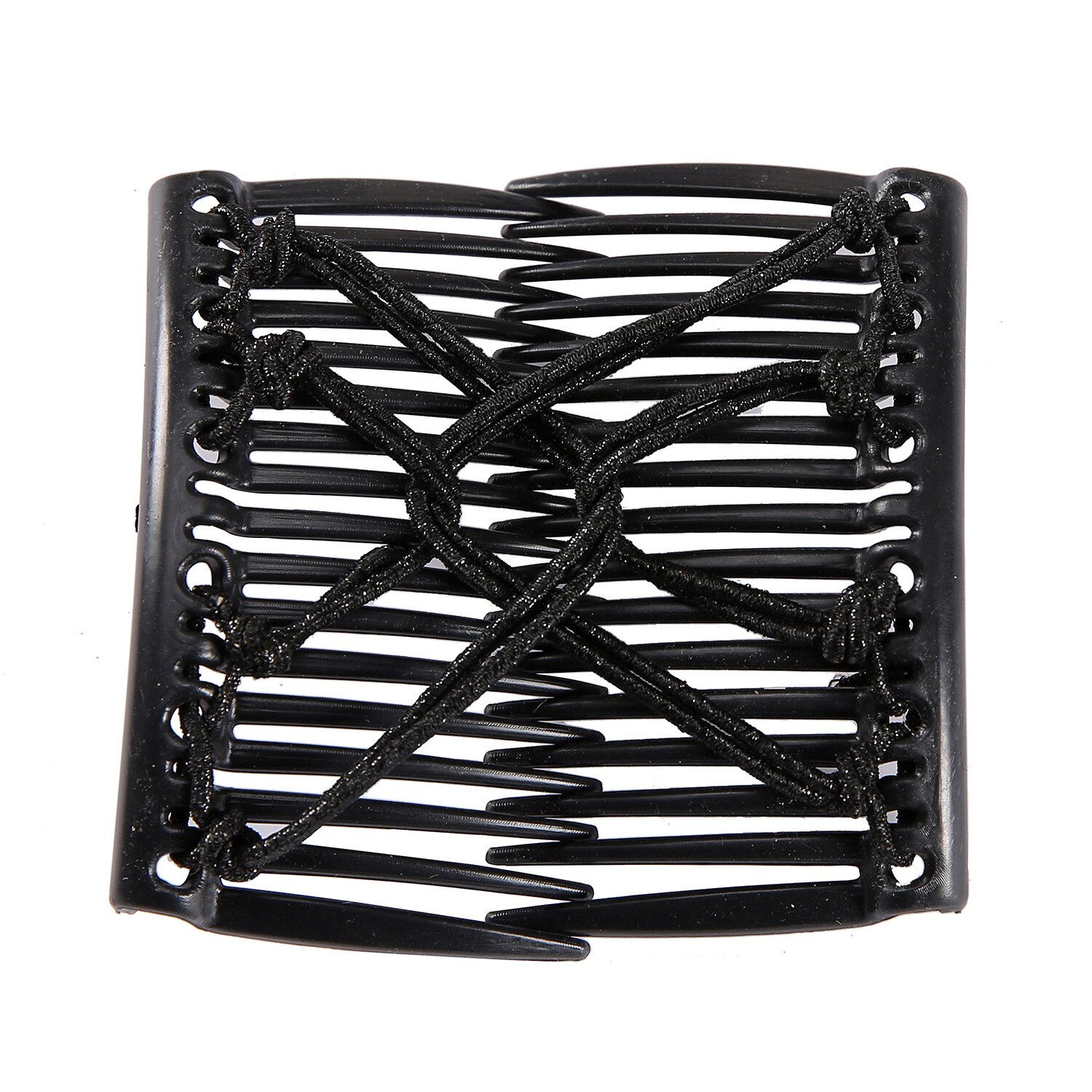 Mode Haarkam Klauw Broodje Dames Magische Kralen Elastische Dubbele Bands String Haarspeld Tool Paardenstaart Haaraccessoires Kapselbanden: Zilver