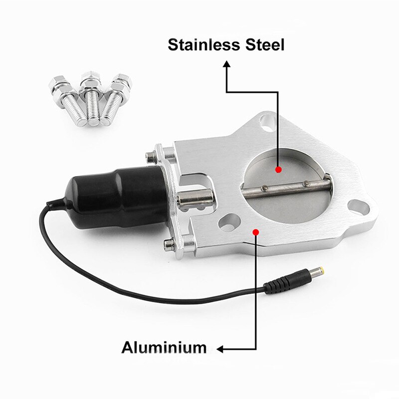 2''/2.25''/2.5''/3.0'' Cutout Stainless Steel Exhaust Cut Out Header Be Cut Pipe Electric Valve Exhaust Tip Kit with Screws
