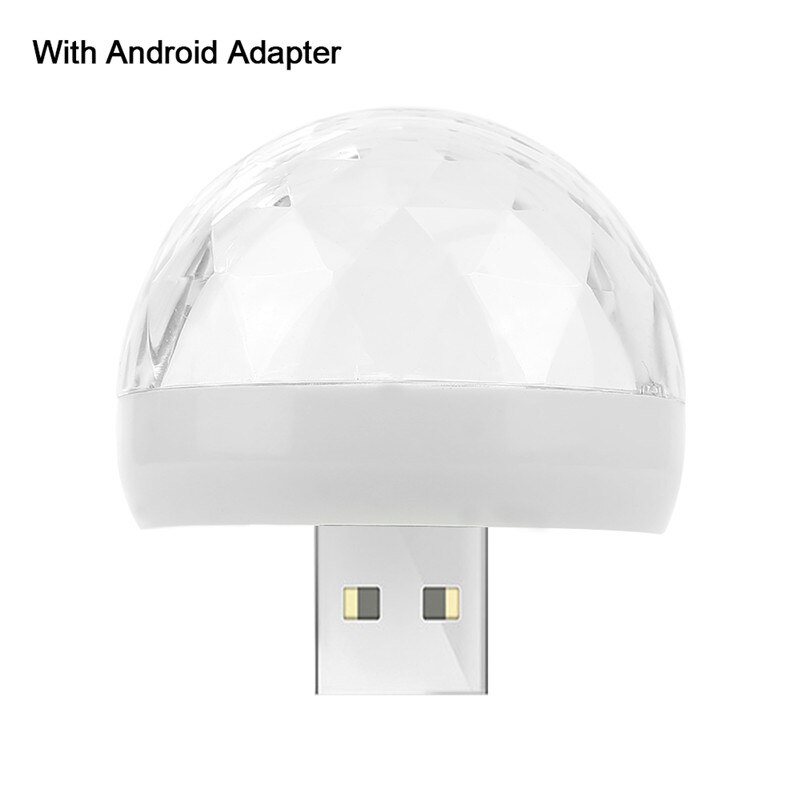 Portable USB Disco Connected Phone Family Magic Ball Light Party Club USB Light Stage Light Android / Huawei / Apple USB Plug: White / android