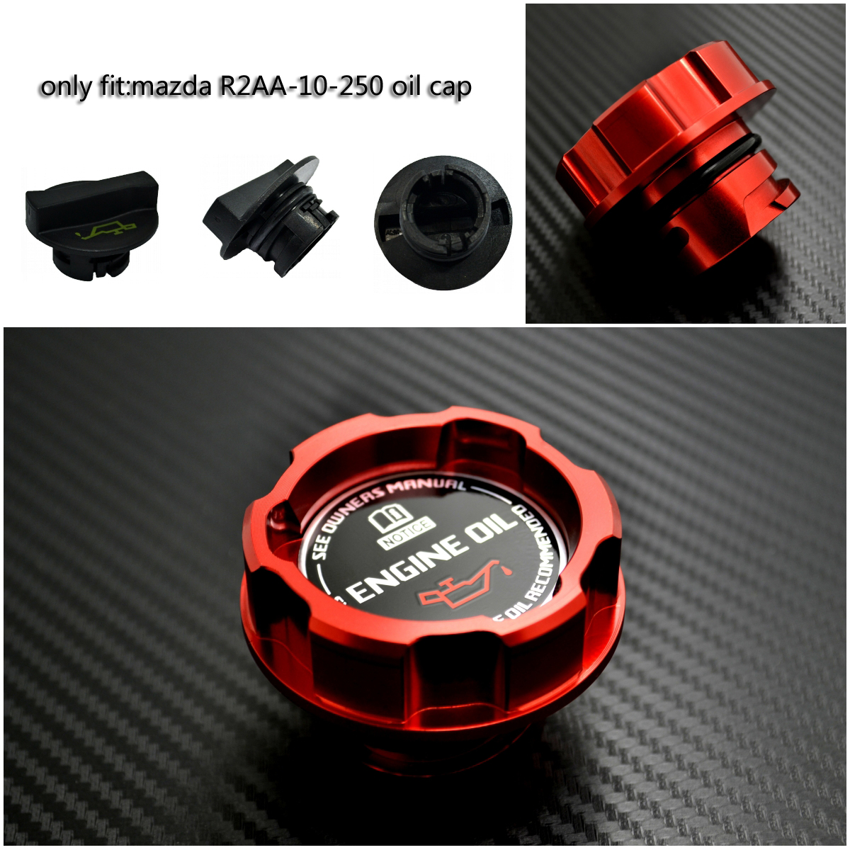 Rode Aluminium Motor Oil Cap Voor Mazda Mazdaspeed Mazda 2, mazda 3 Axela Mazda 6 Atenza Mazda 5 CX-5 CX-7