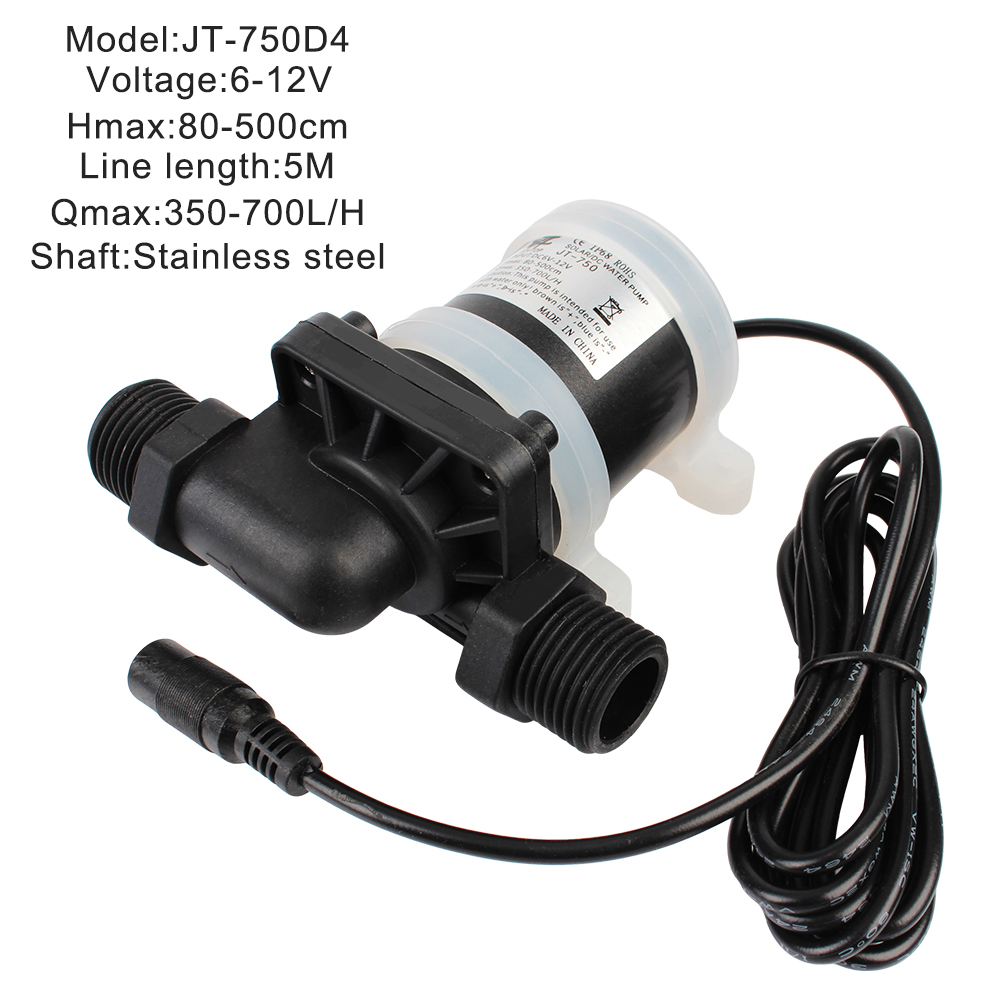 Varmtvannsbereder dusj gulvvarme boosterpumpe  dc 12v 24v mikro nedsenkbar vannpumpe børsteløs solmotor vannpumpe: Cyan