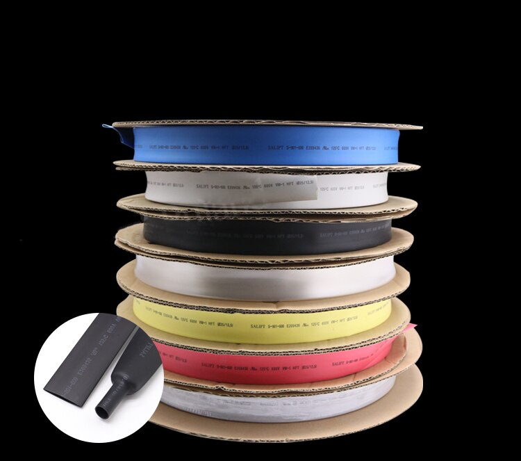 1M Heat Shrink Tube 50mm Diameter Insulated Polyolefin 2:1 Shrinkage Ratio Wire Wrap Connector Line Repair 600V Cable Sleeve