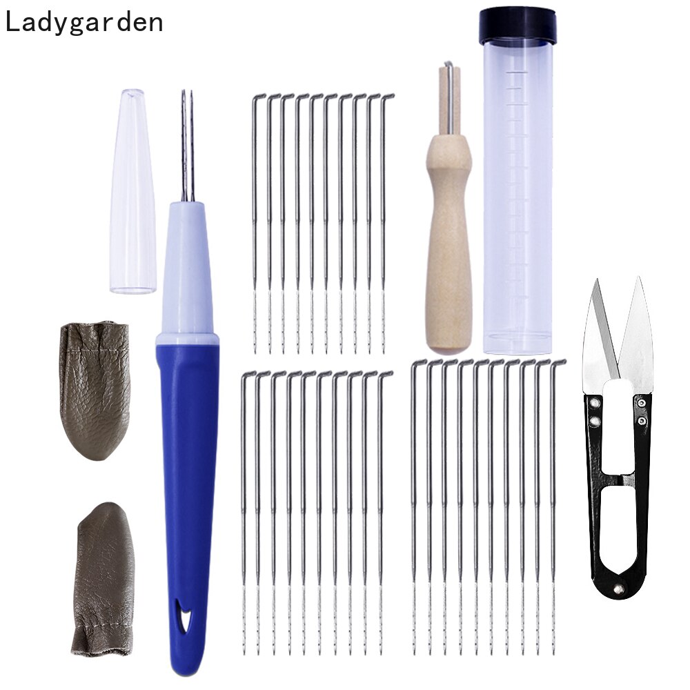 Multi-Needle Pen The Poking Fun Tools for Wool Felt Replace Needles with DIY Art Handwork Craft Multi Needle Leather Finger Cot