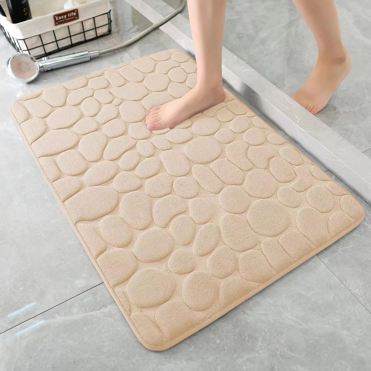 3D antiderrapante banheiro esteira, absorvente capacho, cobblestone gravado tapete, porta tapetes, máquina lavável, secagem rápida: Outros / 1400MMx2000MM