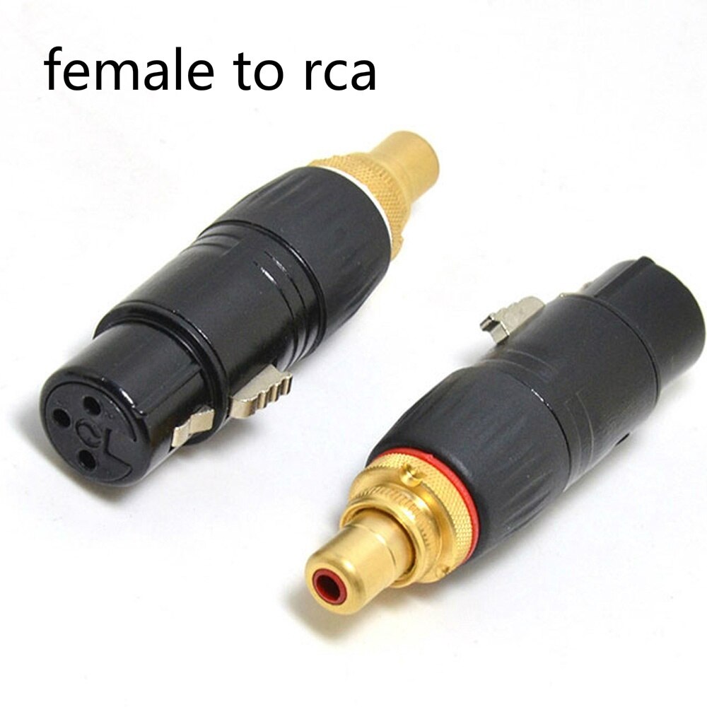 4Pcs/set HIFI Audio Connector RCA To XLR Male Female Plug Gold Plated Connector Plugs: 2 XLR female
