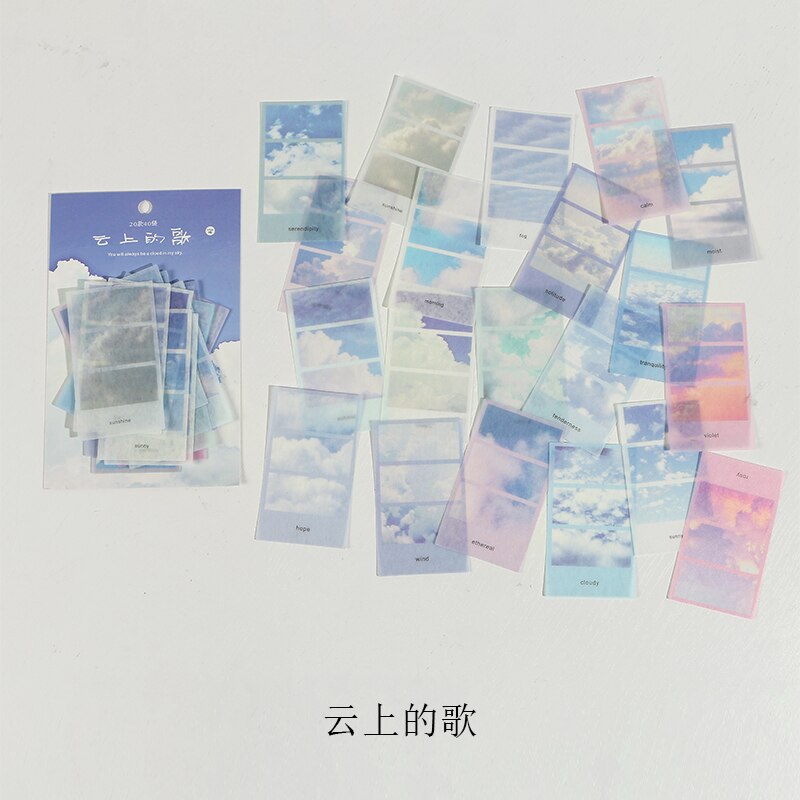 30 pcs/lot INS photo sky Flowers stickers DIY diary Journal decoration label aesthetic sticker album scrapbooking Notebook: L