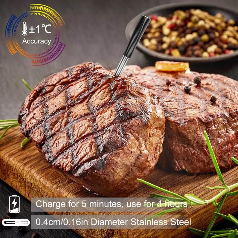 Clever kabellos Lebensmittel Fleisch Steak Thermometer Für Backofen Grill Bbq Raucher Rotisserie Küche Clever Digital Bluetooth Thermometer