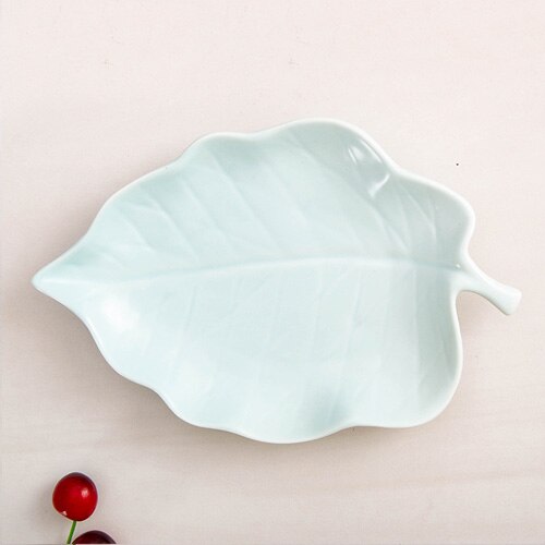 JINSERTA Ceramic Storage Tray Dinner Plate Dish Tableware Dessert Fruit Cake Salad Sushi Snack Nuts Plate for Desktop Decor: Blue