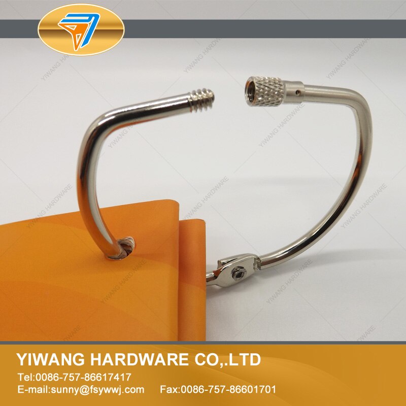 key ring nickel plating screw lock binding ring shining office binder ring with a screw D ring