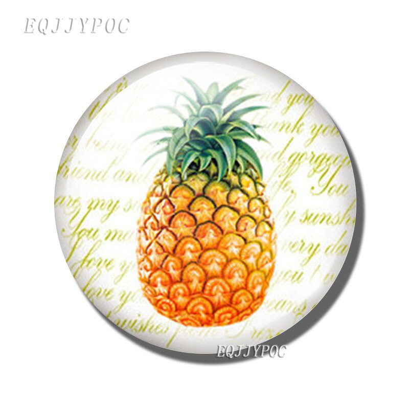 Fruit En Groente Koelkast Sticker Magnetische Avocado Perzik Tomaat Aardbei Orange Magneet Baby Onderwijs Home Decor: pineapple