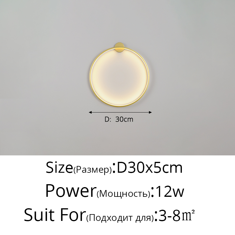 Lámparas de decoración de fondo circulares simples, nuevas luces LED modernas para pared, sala de estar, dormitorio, cabecera, pasillo, iluminación interior