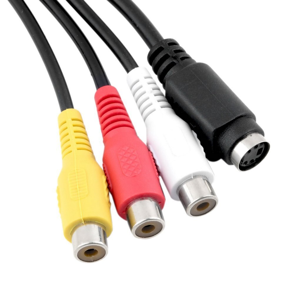 1pc 3 RCA Female Converter Cable VGA to Video TV Out S-Video AV Adapter Newest