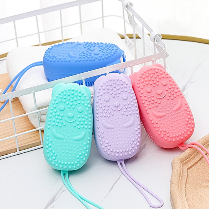 Corps douche frotter Massage éponge rapide moussant bain brosse salle de bain Silicone doux frottement Massage bulle bain éponge brosse