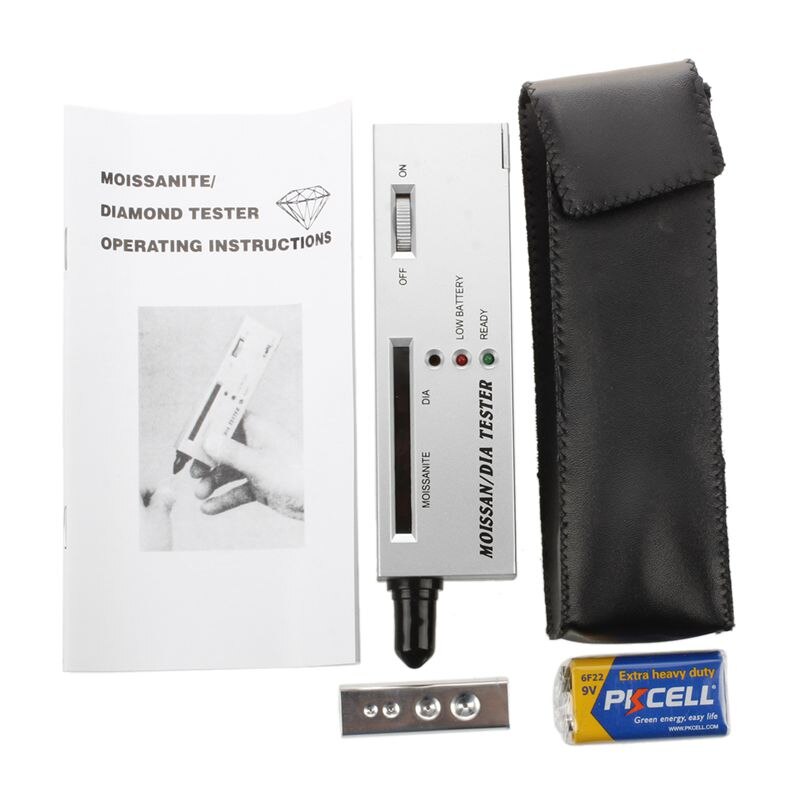 LED Moissanite Jewelry Diamond Gemstone Tester Authentication Selector Tool Silver