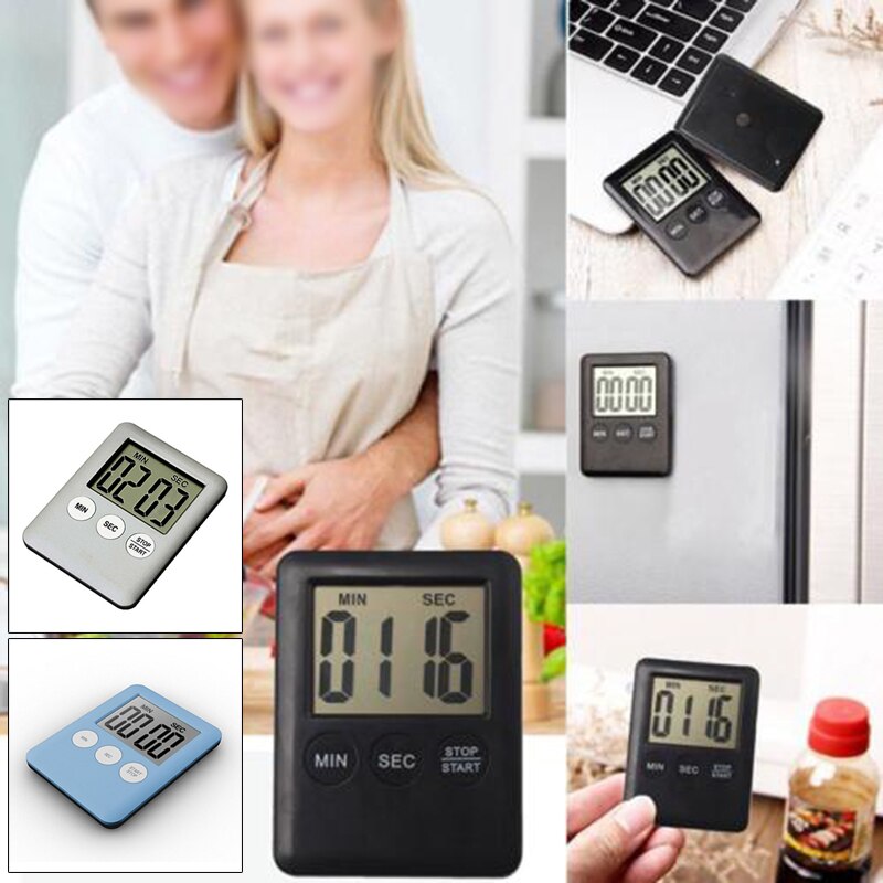 stopwatch Mini Kitchen Bathroom Thin LCD Digital Timer Clock Reminder With Magnet kitchen timer temporiza