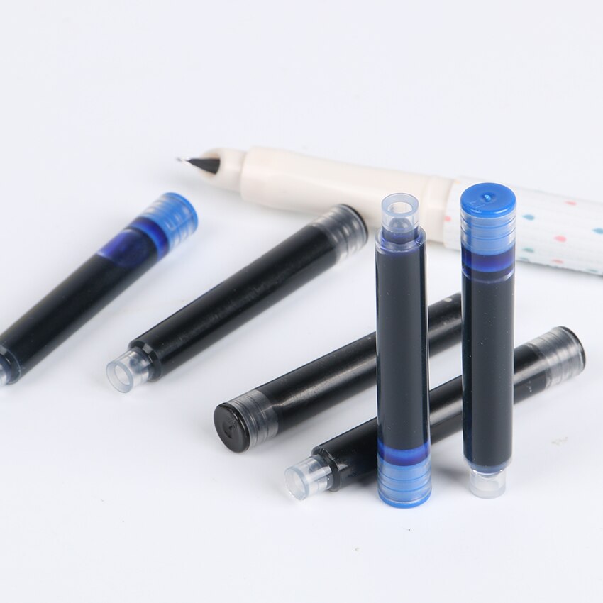 5PCS Disposable Black Blue Business Fountain Pen Ink Refills Universal Replaceable Ink Sac
