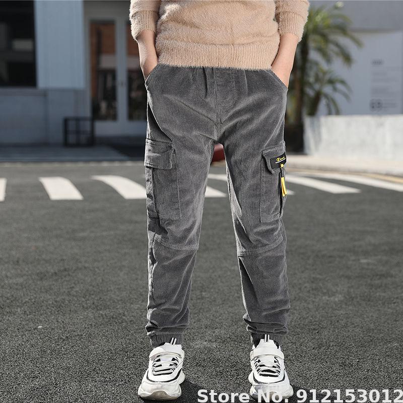 Nastolatki chłopięce spodnie bawełniane koreańskie spodnie na co dzień dzieci zimowe grube spodnie dla chłopców 4 5 6 8 10 12 lat jesienne ubrania dla dzieci chłopców: A / 12