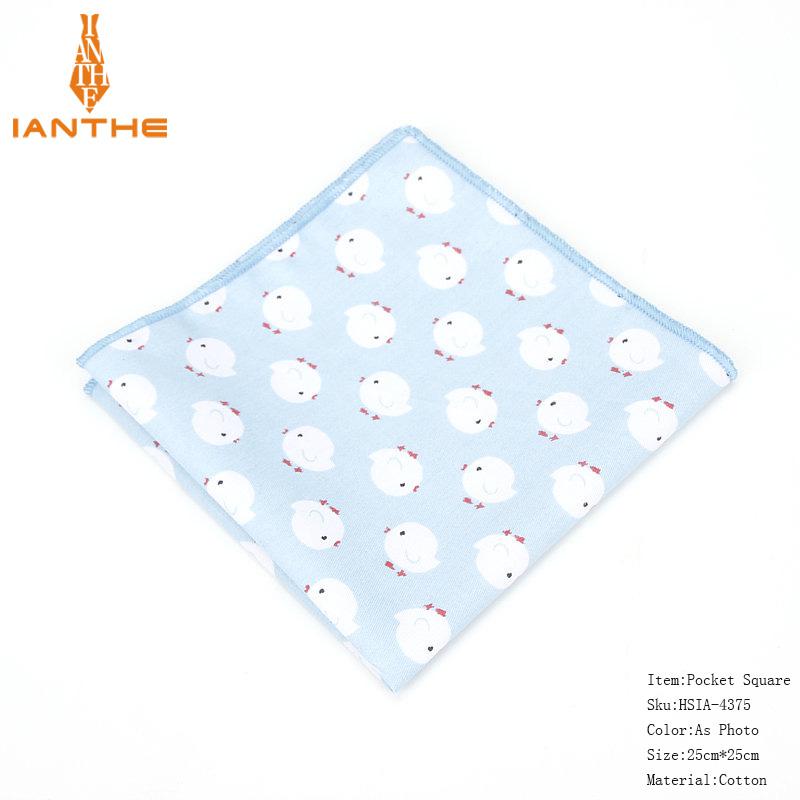 Merk heren katoenen zakdoek dierenprint pochet voor mannen bruiloft borst handdoek pakken zakdoeken 25*25cm: Ia4375