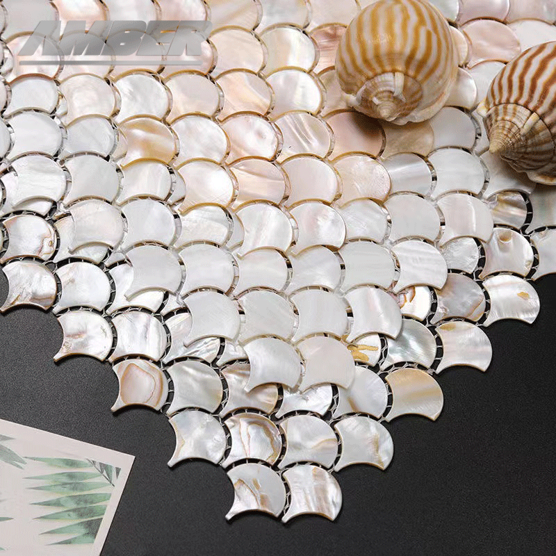 Shell Mosaic Tile Natural White Mother of Pearl Wa... – Grandado