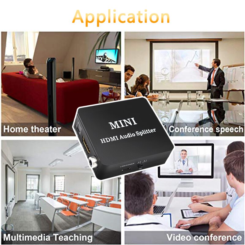 HDMI Audio Splitter Converter Extractor HD Toslink Optical SPDIF COAXIAL 3.5mm Headphone out For DVD TV with USB HDMI-compatible